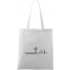 Jesus Saved My Life kríž ekg - Taška bavlnená - 42 x 38 cm ( Biela ) Jesus Saved My Life kríž ekg - Taška bavlnená - 42 x 38 cm ( Biela )