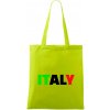 Italy Nápis - Taška bavlnená - 42 x 38 cm ( Limetková ) Italy Nápis - Taška bavlnená - 42 x 38 cm ( Limetková )