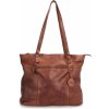 Noelia Bolger dámska kožená shopper kabelka vo vintage štýle koňaková 2104