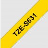 páska BROTHER TZS631 čierne písmo, žltá páska extra lepivá ADHESIVE Tape (12mm) (TZES631)