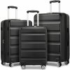 Sada troch cestovných ABS+PC kufrov Kono - čierna Sada troch cestovných ABS+PC kufrov Kono - čierna