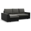 Rohová rozkladacia sedačka LUGO tmavosivá / čierna Rohová rozkladacia sedačka LUGO tmavosivá / čierna