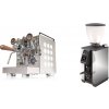 Rocket Espresso Appartamento, white, walnut + Stone Espresso Pebble, chrome Rocket Espresso Appartamento, white, walnut + Stone Espresso Pebble, chrome