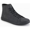 Ombre Men's high-top sneakers with matte texture and embossed logo - black čierna 45 Ombre 5902228994367 Ombre Men's high-top sneakers with matte texture and embossed logo - black čierna 45 Ombre 5902228994367