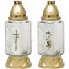 Lampa cintorínsky KRÍŽ A RUŽA sklenená 80g 10x26cm Lampa cintorínsky KRÍŽ A RUŽA sklenená 80g 10x26cm