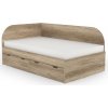 DRE Posteľ s úložným priestorom REA Gary 120x200cm - dub canyon - pravý roh DRE Posteľ s úložným priestorom REA Gary 120x200cm - dub canyon - pravý roh