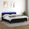 Box spring postel s matrací a LED černá 180x200 cm textil Černý 3133175 Box spring postel s matrací a LED černá 180x200 cm textil Černý 3133175