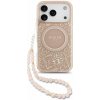 Guess IML Flowers Allover Strap MagSafe Zadní Kryt pre iPhone 17 Pro Pink