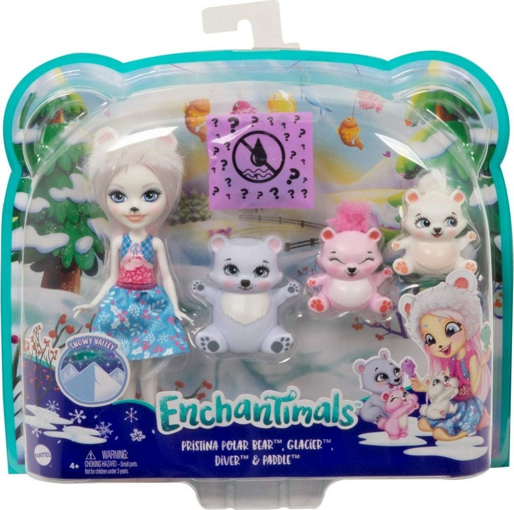 Mattel Enchantimals Pristina Polar Bear s rodinkou