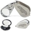 VERK GROUP Skladacia vrecková lupa 2 led uv kov 40x VERK GROUP Skladacia vrecková lupa 2 led uv kov 40x