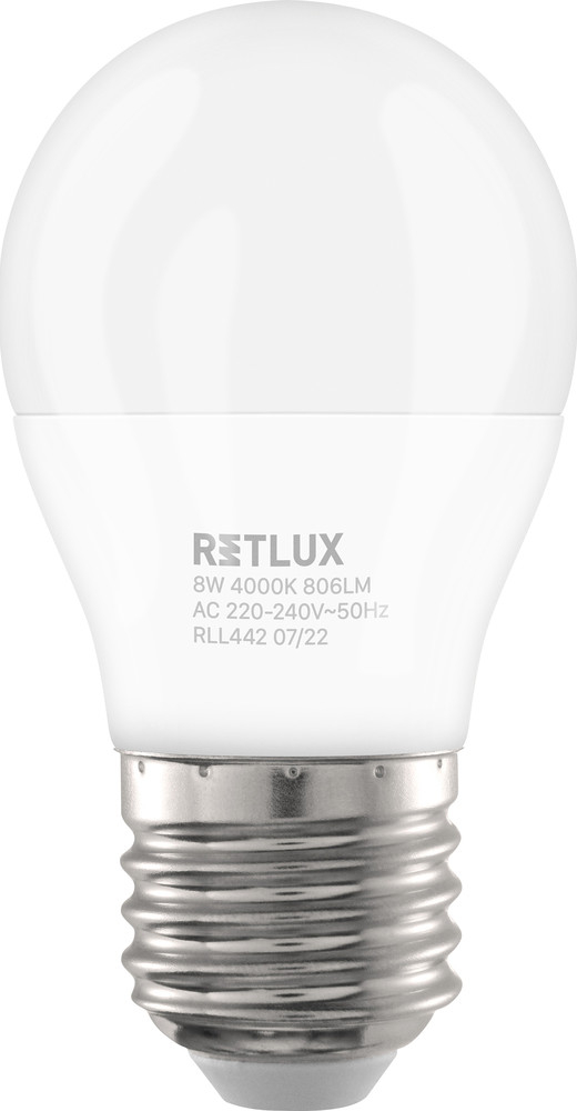 Retlux RLL 442 G45 E27 miniG 8W studená biela