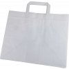 Papierová taška s plochým uchom, 25,5x32x22 cm, biela