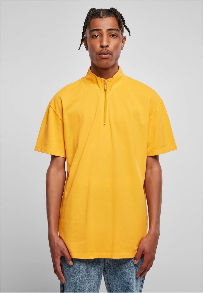 Boxy Zip Pique Tee magic mango