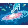 ZUTY Maľovanie podľa čísel JELEŇ A GALAXIA Rámovanie bez rámu a bez vypnutia plátna Rozmer 80 x 100 cm