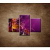 Fialové kvety - 3dielny 90x60cm Fialové kvety - 3dielny 90x60cm