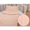 Biante Detské bavlnené posteľné obliečky do postieľky Sandra SA-213 Listy na marhuľovo oranžovom Do postieľky 90x140 a 50x70 cm
