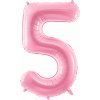 PartyDeco Fóliový balón číslo 5, 86cm pink PartyDeco Fóliový balón číslo 5, 86cm pink