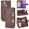 Peňaženkové kožené puzdro Litchi Texture Zipper na Motorola Moto E20 / E30 / E40 - Hnedá Peňaženkové kožené puzdro Litchi Texture Zipper na Motorola Moto E20 / E30 / E40 - Hnedá