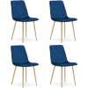 Set štyroch jedálenských stoličiek TURIN zamatový tmavomodrý (naturálne nohy) 4 ks Set štyroch jedálenských stoličiek TURIN zamatový tmavomodrý (naturálne nohy) 4 ks