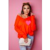 Fashionweek Sveter oversize so srdiečkami NB15203 Farba: Koralový neon, Veľkosť: Universal Fashionweek Sveter oversize so srdiečkami NB15203 Farba: Koralový neon, Veľkosť: Universal
