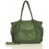 MARCO MAZZINI Zelená kožená shopper kabelka dalla natura MARCO MAZZINI Zelená kožená shopper kabelka dalla natura