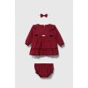 Detské bavlnené šaty Jamiks červená farba, mini, áčkový strih NANEA.Komplet.JZG342.G 104