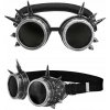 OKULIARE GOGLE STEAMPUNK S HROTMI ČIERNO-STRIEBORNÉ KARNEVAL HALLOWEEN PÁRTY OKULIARE GOGLE STEAMPUNK S HROTMI ČIERNO-STRIEBORNÉ KARNEVAL HALLOWEEN PÁRTY