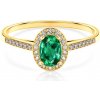 Prsteň Secret Garden: žlté zlato, smaragd - PI-Z-SZMD-00095 SAVICKI Prsteň Secret Garden: žlté zlato, smaragd - PI-Z-SZMD-00095 SAVICKI