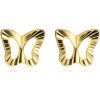 Šperky eshop - Zlaté náušnice 9K motýľ s lúčovitými zárezmi S2GG49.26 Šperky eshop - Zlaté náušnice 9K motýľ s lúčovitými zárezmi S2GG49.26