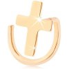 Šperky eshop - Piercing do nosa v žltom 14K zlate - zahnutý, lesklý latinský krížik S2GG95.31 Šperky eshop - Piercing do nosa v žltom 14K zlate - zahnutý, lesklý latinský krížik S2GG95.31