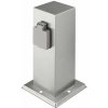 Solight PG11 Záhradný stĺpik IP44, nehrdz. oceľ, 2 zásuvky, hranol, strieborná Solight PG11 Záhradný stĺpik IP44, nehrdz. oceľ, 2 zásuvky, hranol, strieborná