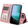 Enkay PREMIUM SET Peňaženkové puzdro a ochranné sklo Xiaomi Redmi 15C / Redmi 15C 5G ružové