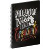 Baagl Spirálový blok Mickey Creativity linkovaný A5