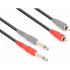 Vonyx CX324-1 kábel 2x 6,3 mm mono jack (M) - 2x RCA (M) 1,5m Vonyx CX324-1 kábel 2x 6,3 mm mono jack (M) - 2x RCA (M) 1,5m