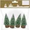 GEROMA Dekoratívne jedličky na drevenom podstavci zelené 4 ks 7,5 cm