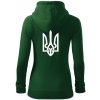 Ukrajina trojzubec veľký - Mikina dámska trendy zipper s kapucňou - XL ( Fľaškovozelená ) Ukrajina trojzubec veľký - Mikina dámska trendy zipper s kapucňou - XL ( Fľaškovozelená )