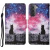 Peňaženkové 3D puzdro PATTERN na Samsung Galaxy S23 5G – Mačka s hviezdnou oblohou Peňaženkové 3D puzdro PATTERN na Samsung Galaxy S23 5G – Mačka s hviezdnou oblohou