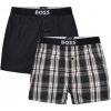 BOSS - trenky 2PACK natural pure cotton beige cubes & black -M (83-89 cm) BOSS - trenky 2PACK natural pure cotton beige cubes & black -M (83-89 cm)