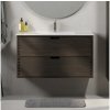 BATH DELUXE | Kúpeľňová skrinka s umývadlom GRIBSKOV 100 cm hnedá/dub/biela | BT0202+BT0223 BATH DELUXE | Kúpeľňová skrinka s umývadlom GRIBSKOV 100 cm hnedá/dub/biela | BT0202+BT0223