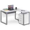 Rohový kancelársky stôl s kontajnerom Houseland Prime Home 01 120 cm biely Rohový kancelársky stôl s kontajnerom Houseland Prime Home 01 120 cm biely