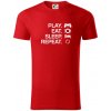 Play Eat Sleep Repeat game - Tričko z organickej bavlny - 3XL ( Červená ) Play Eat Sleep Repeat game - Tričko z organickej bavlny - 3XL ( Červená )
