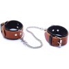 WHIPS Leather Ankle Cuffs for Her Cognac putá na členky s polstrovaním WHIPS Leather Ankle Cuffs for Her Cognac putá na členky s polstrovaním