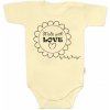 Body krátky rukáv Baby Nellys, Made with love, žltá Body krátky rukáv Baby Nellys, Made with love, žltá