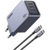 UGREEN síťová rychlonabíječka Nexode Pro 100W 3-Port, 2x USB-C, 1x USB-A, GaN, stříbrná 25874 UGREEN síťová rychlonabíječka Nexode Pro 100W 3-Port, 2x USB-C, 1x USB-A, GaN, stříbrná 25874