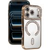 Magsafe třpytivý kryt s ochranou fotoaparátu pro Apple iPhone 17 Pro Farva: Zlatá Magsafe třpytivý kryt s ochranou fotoaparátu pro Apple iPhone 17 Pro Farva: Zlatá