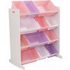 KidKraft Úložná police na hračky s 12 boxy růžový KidKraft Úložná police na hračky s 12 boxy růžový