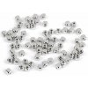 Plastové korálky mini hviezdičky, srdiečka, kocky metalické - strieborná kocky (10 g) Plastové korálky mini hviezdičky, srdiečka, kocky metalické - strieborná kocky (10 g)