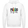 AWDis Dúhová Mikina Nápis Proud to be me Arktická biela