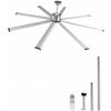Stropný ventilátor 53W 214CM Brúsený nikel s 8 hliníkovými lopatkami Stropný ventilátor 53W 214CM Brúsený nikel s 8 hliníkovými lopatkami