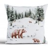 MKLozkoviny.sk Vianočná bavlnená obliečka na vankúšik Renforcé 40 × 40 cm - Medvede v zime- - MKLozkoviny.sk Vianočná bavlnená obliečka na vankúšik Renforcé 40 × 40 cm - Medvede v zime- -